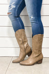 Hit The Road- Taupe Western Boots