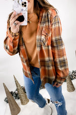 Plaid To See You- {Bone, Rust, Tan & Gray} Plaid Flannel w/ Removable Hood