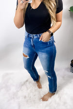 The Leona's- Super High Rise Distressed Straight Leg Jeans