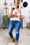 Be Mine- GRAY Tee w/ Leopard & Red Letters