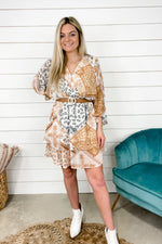 Midsummer's Day- Ivory Multicolor Dress w/ Dolman Sleeves