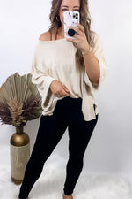 Ain't No Lie- {Black, Sage & Taupe} Ribbed Knit 3/4 Sleeve Top w/ Front Pocket