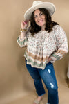 Let's Have Some Fun- Cream Paisley & Floral Print Off-Shoulder Top