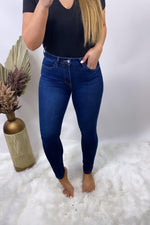 The Haylie's- Dark Wash High Rise Non-Distressed Skinny Jeans