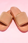 Slide With Me- {Coral, Sage & White} Open Toe Slide Sandals