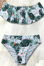 In The Tropics- Palm Leaves & White Swim BOTTOMS