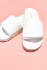 Slide With Me- {Coral, Sage & White} Open Toe Slide Sandals