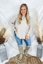 Got That Feeling - Thermal Knit Top {Heather Gray, Hunter Green, Taupe}