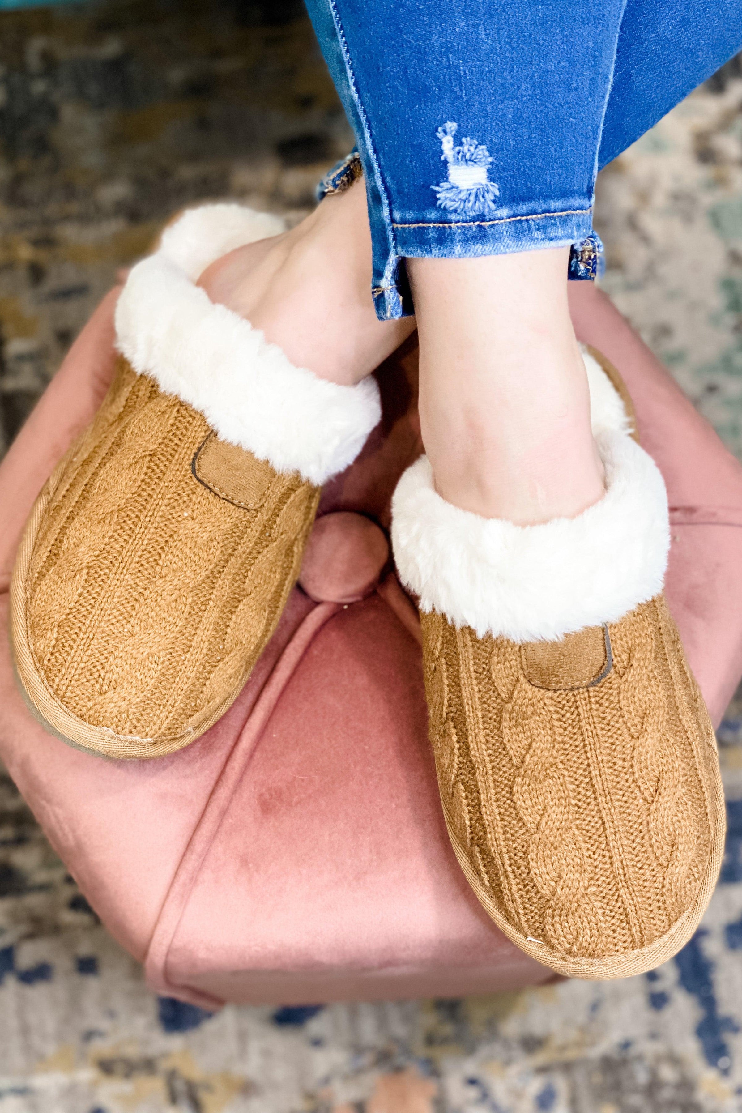 fur slipper women's home warm fur coat flat bottom open cotton slippers -  The Little Connection