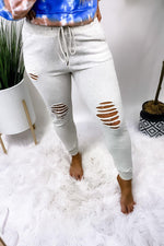 Always Loved You- {Oatmeal, Lt. Gray, Olive, Cinnamon & Yellow} Distressed Joggers