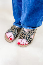 Walk The Shore- Leopard Print Criss Cross Sandals